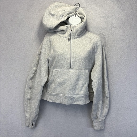 lululemon athletica Tops - Lululemon Oversized Scuba Half-Zip Hoodie M/L Cropped Sweatshirt 1/2 Zip LW3DUSS